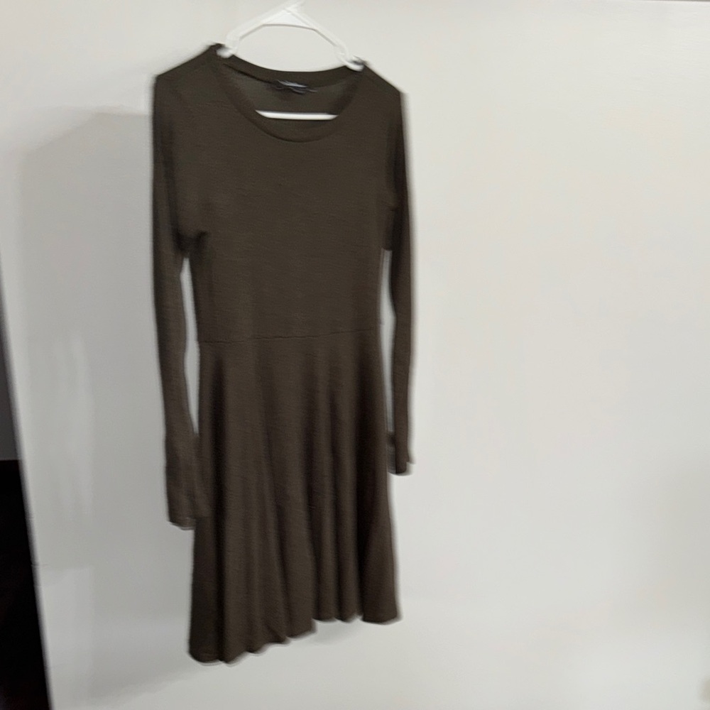 Lulu's Chic Long Sleeve Olive Dress, L